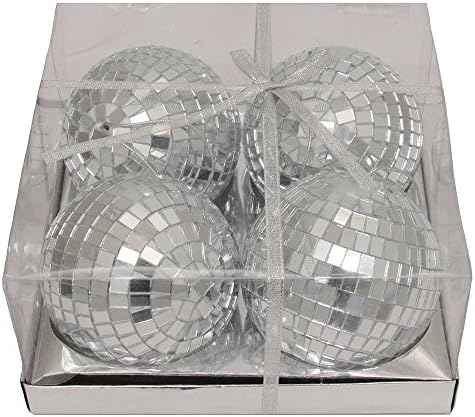 Kurt Adler 4 Inch Mirror Balls 4 Piece Set