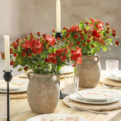 Dobbyby Ceramic Flower Vase 76 Inch Whitewashed