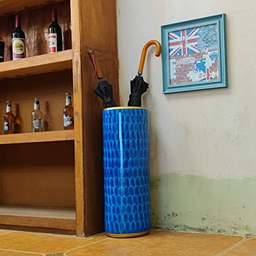 Landchy Peacock Blue Porcelain Umbrella Stand Holder