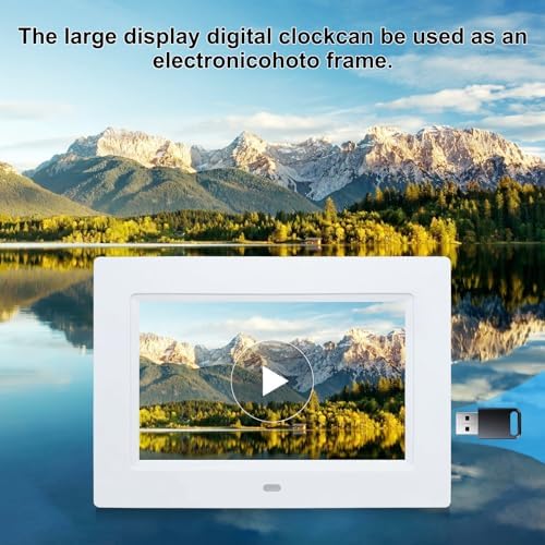 Johnziny 7 Inch Digital Clock with Day Date and Large Display