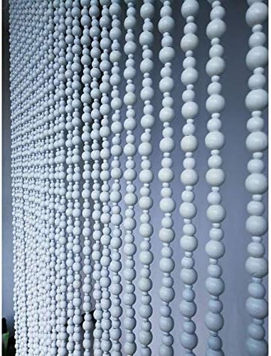 OKUOKA White Beaded Door Curtains 23 Strands
