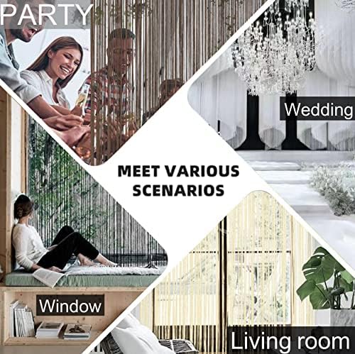 Spaghetti String Curtains Door Privacy Panel Grey