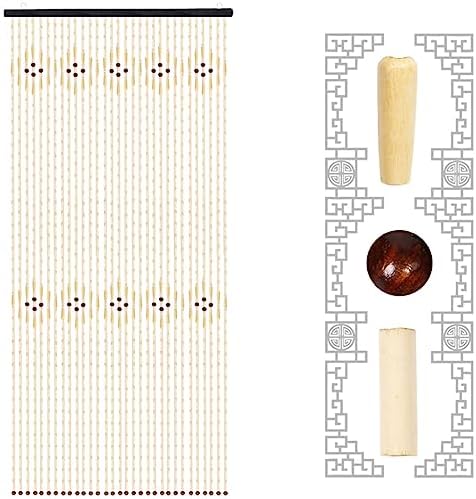 GVILTY Bamboo Beaded Curtains for Doorway and Room Divider