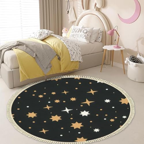 4 Round Tassels Carpet Bohemian Area Rug