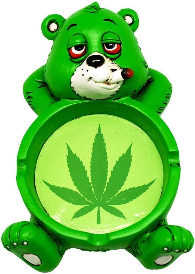 Cool Stoner Bear Polyresin Ashtray - 4x6 Inch