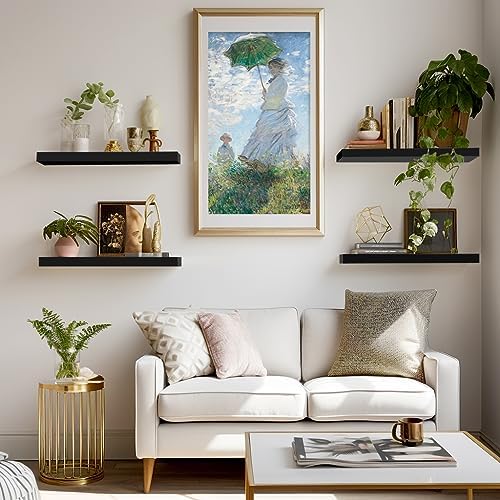 LaVie Home Floating Shelves Set of 3 Classic Black 156 Inch