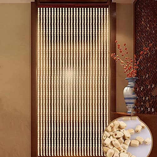 Natural Bamboo Beaded Curtain for Doorway and Room Division
