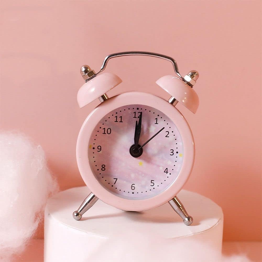 HomeSoGood Mini Star Alarm Clock Pink Retro Design