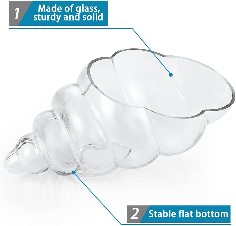MDLUU 11 Inch Glass Shell Vase Decor