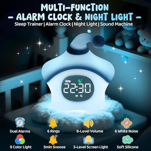Star Alarm Clock with Night Light for Kids