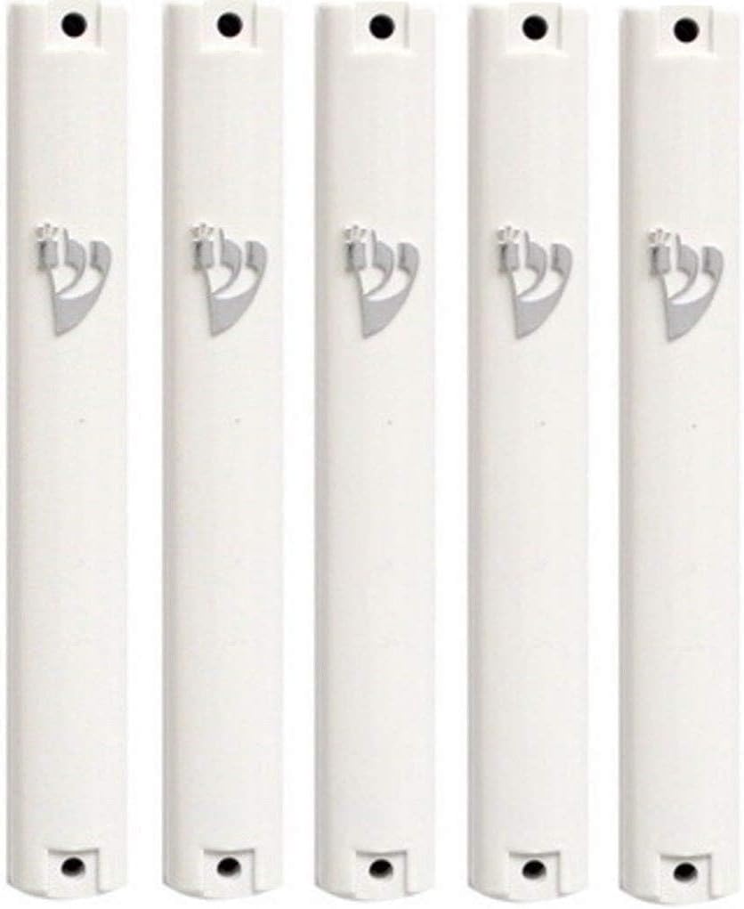 Super StAM 25pcs White Silver Mezuzah Case with Self Stick