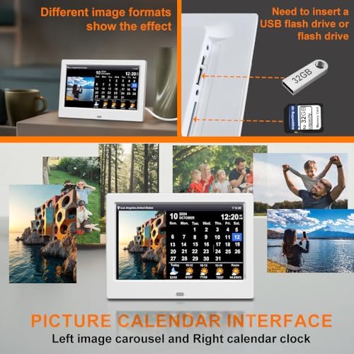 WiFi Digital Calendar Clock with Weather and 8 Alarm Options