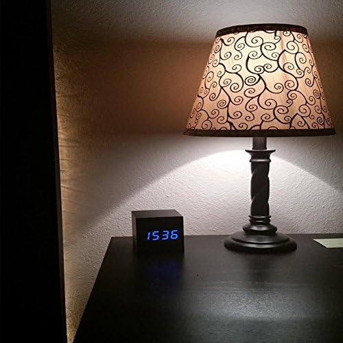 Onerbuy Wooden Digital Cube Alarm Clock with 3 Alarms and LCD Display