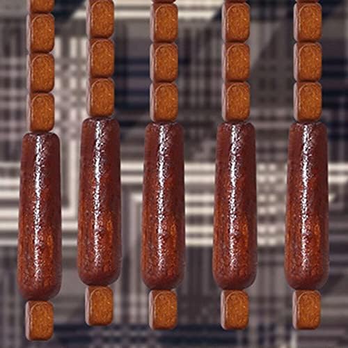 Beaded Doorway Curtain - Wooden Bamboo Room Divider