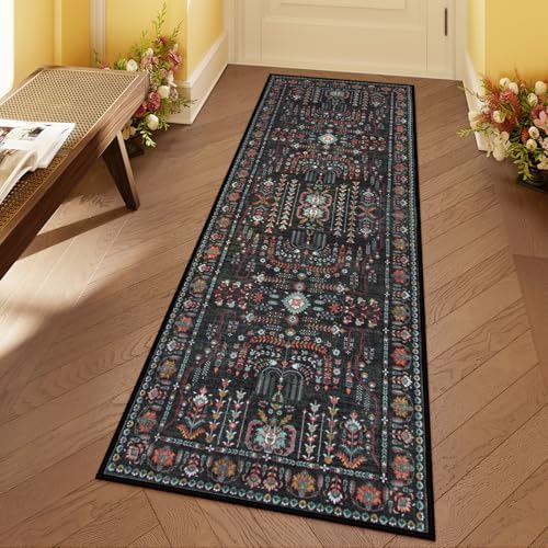 Moynesa Boho Black Rug Runners for Hallways