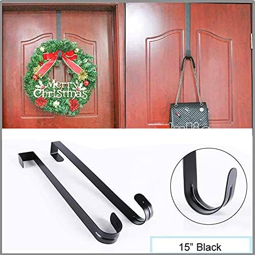 YYCRAFT 15 Inch Metal Wreath Hanger Black 2 Pack