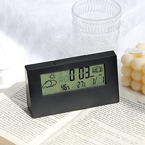 Lovskoo Digital Clock Alarm with Weather and Temperature