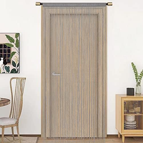 Spaghetti String Curtains Door Privacy Panel Grey