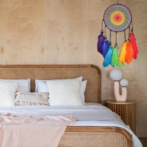 Rainbow Dream Catcher Wall Decor for Girls