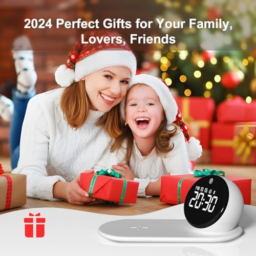 Doopo 5-in-1 Alarm Clock with Wireless Charging and Night Light