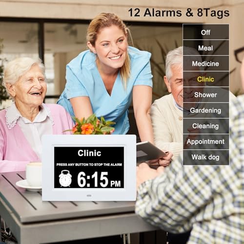 Johnziny 7 Inch Digital Clock with Day Date and Large Display