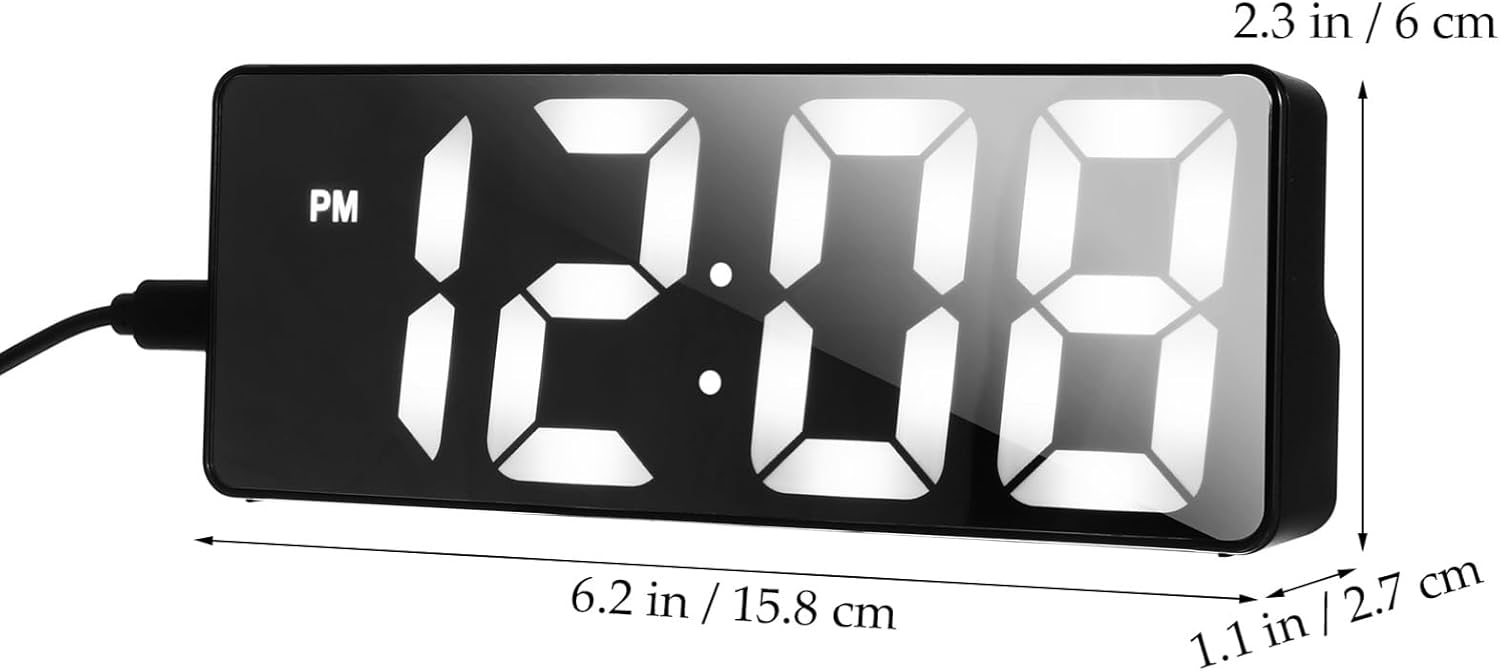 Digital LED Alarm Clock with Mirror and Multi-alarm Function
