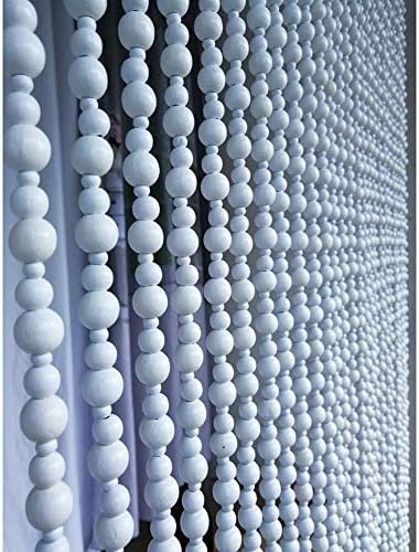 OKUOKA White Beaded Door Curtains 23 Strands