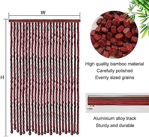 Jolan Bamboo Bead Curtain for Doors and Windows