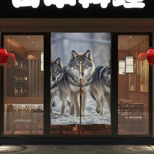 Wolves Door Cover Curtain 57 X 17 Inches