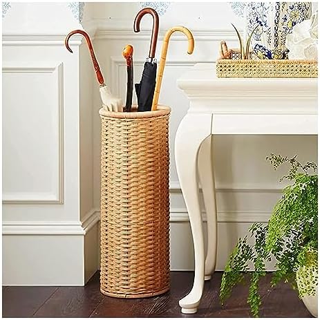 NTIYOU Bamboo Rattan Umbrella Stand Rack Organizer