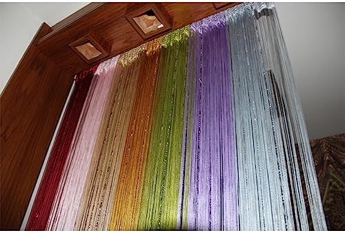 ECYC 118x118 Inch Brown Beaded Curtain Panel Divider