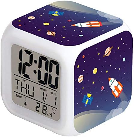 LED Alarm Clock with Glowing Space Design