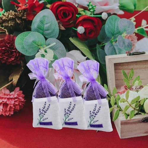DOITOOL Lavender Sachet Bags 25 Pack - Organza Gauze with Ribbon
