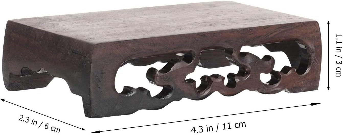 Amosfun Rectangular Wooden Display Stand for Bonsai and Decor