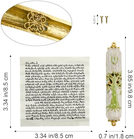 MrMrKura Green Mezuzah Door Scroll Holder