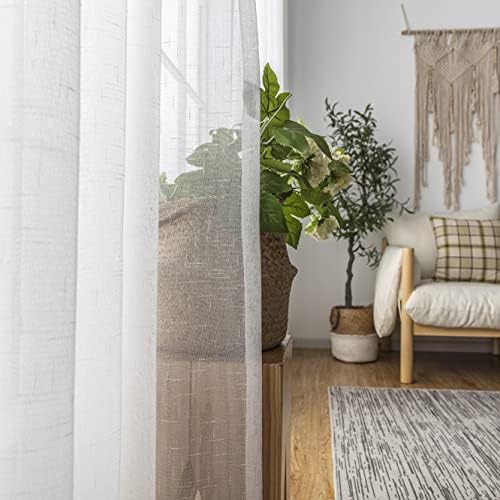 Off White Sheer Curtains 92 Inch Custom 2 Panels