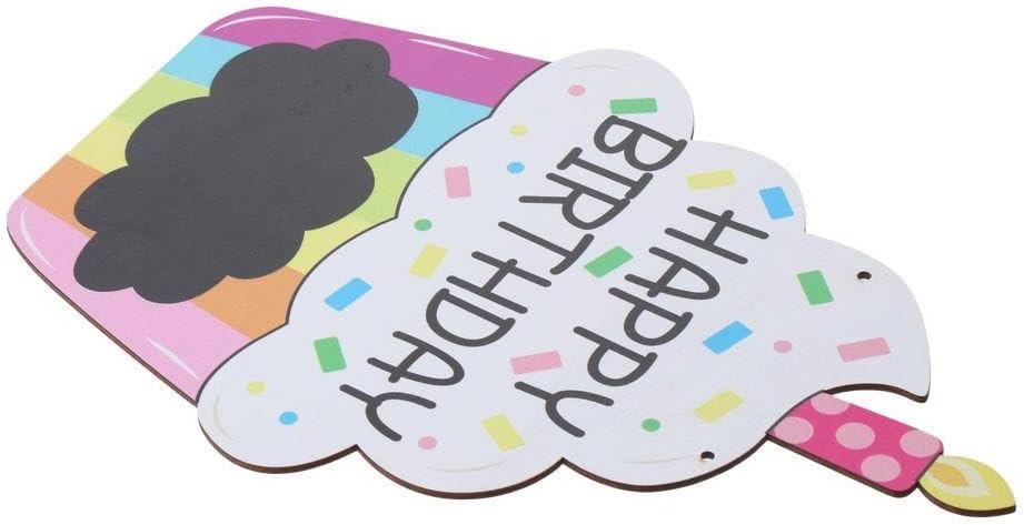 Hobbyme 2pcs Birthday Decorative Pendant Wooden Craft Blackboard Sign
