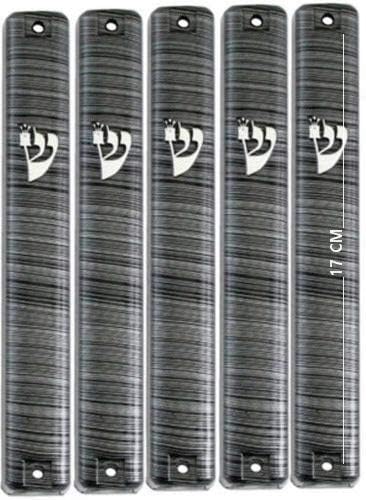 Mezuzah Case Holder Set of 5 Plastic Silver