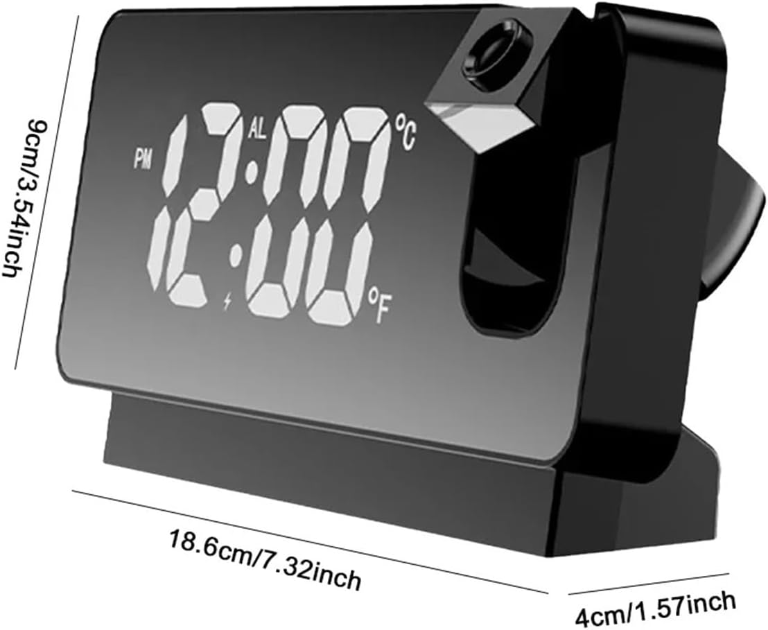 Digital Ceiling Projector Alarm Clock with Temperature Display