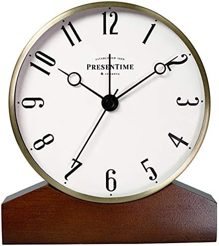 Presentime Co Mozart Alarm Clock with Walnut Base