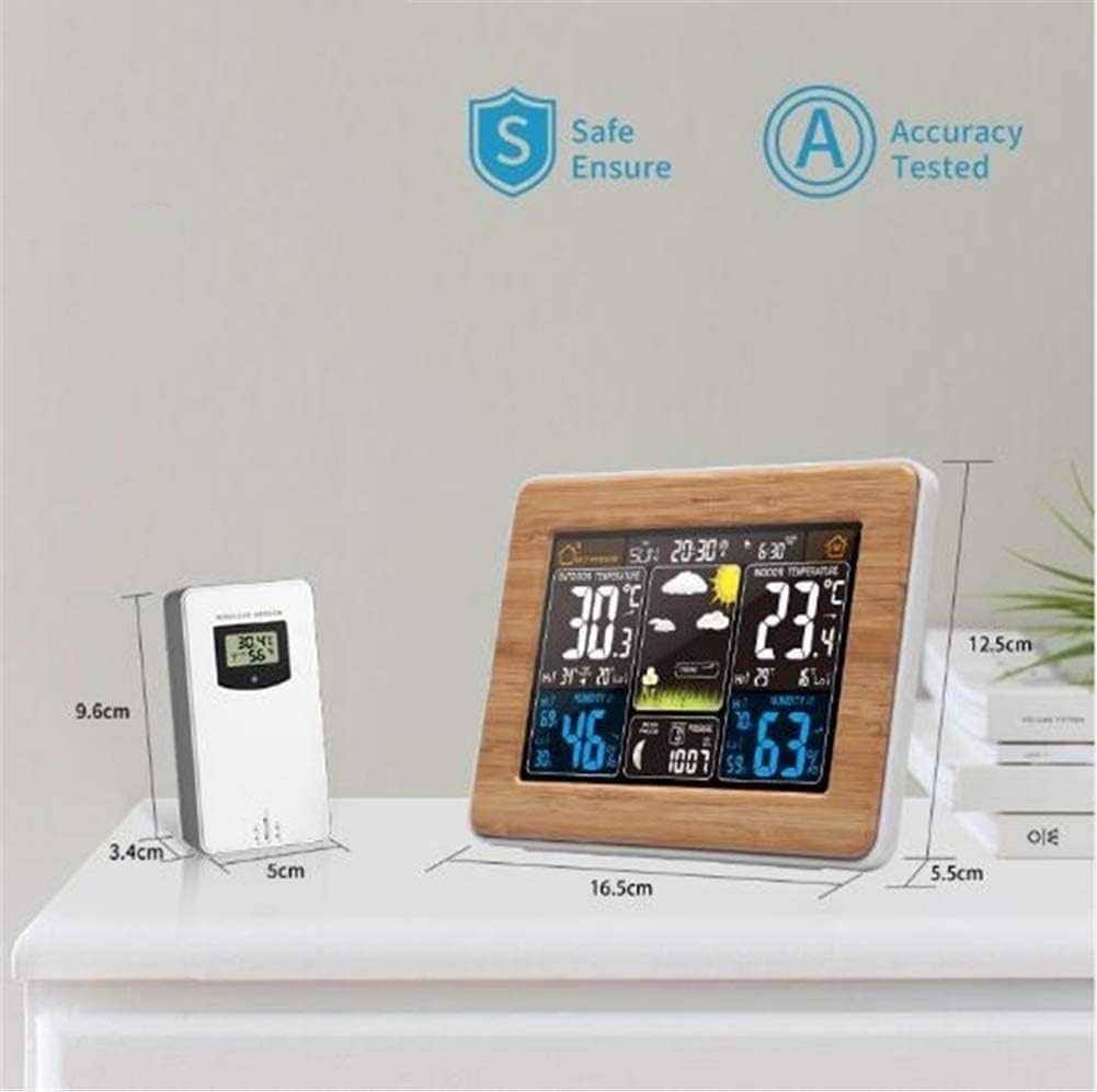 HD Weather Station with Alarm Clock and Moon Phase Display