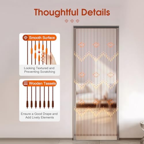 LOYALHEARTDY Wood Beaded Curtain 31 Strands