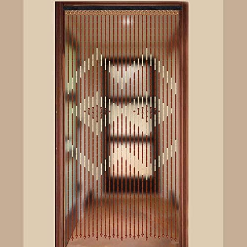 Wooden Bead Door Curtain with Jagged Pattern 27 Lines