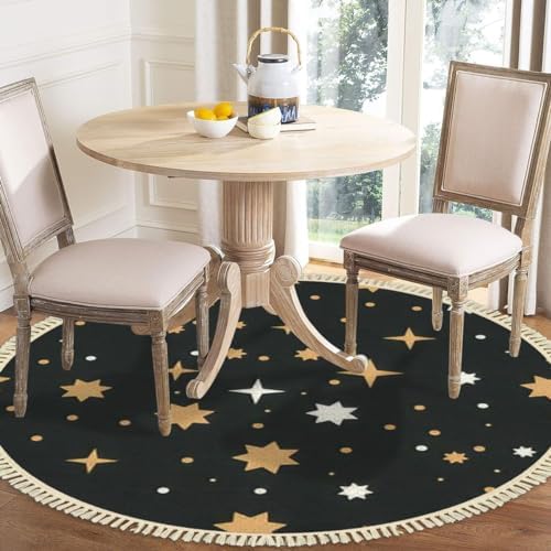 4 Round Tassels Carpet Bohemian Area Rug
