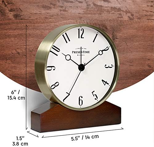 Presentime Co Mozart Alarm Clock with Walnut Base