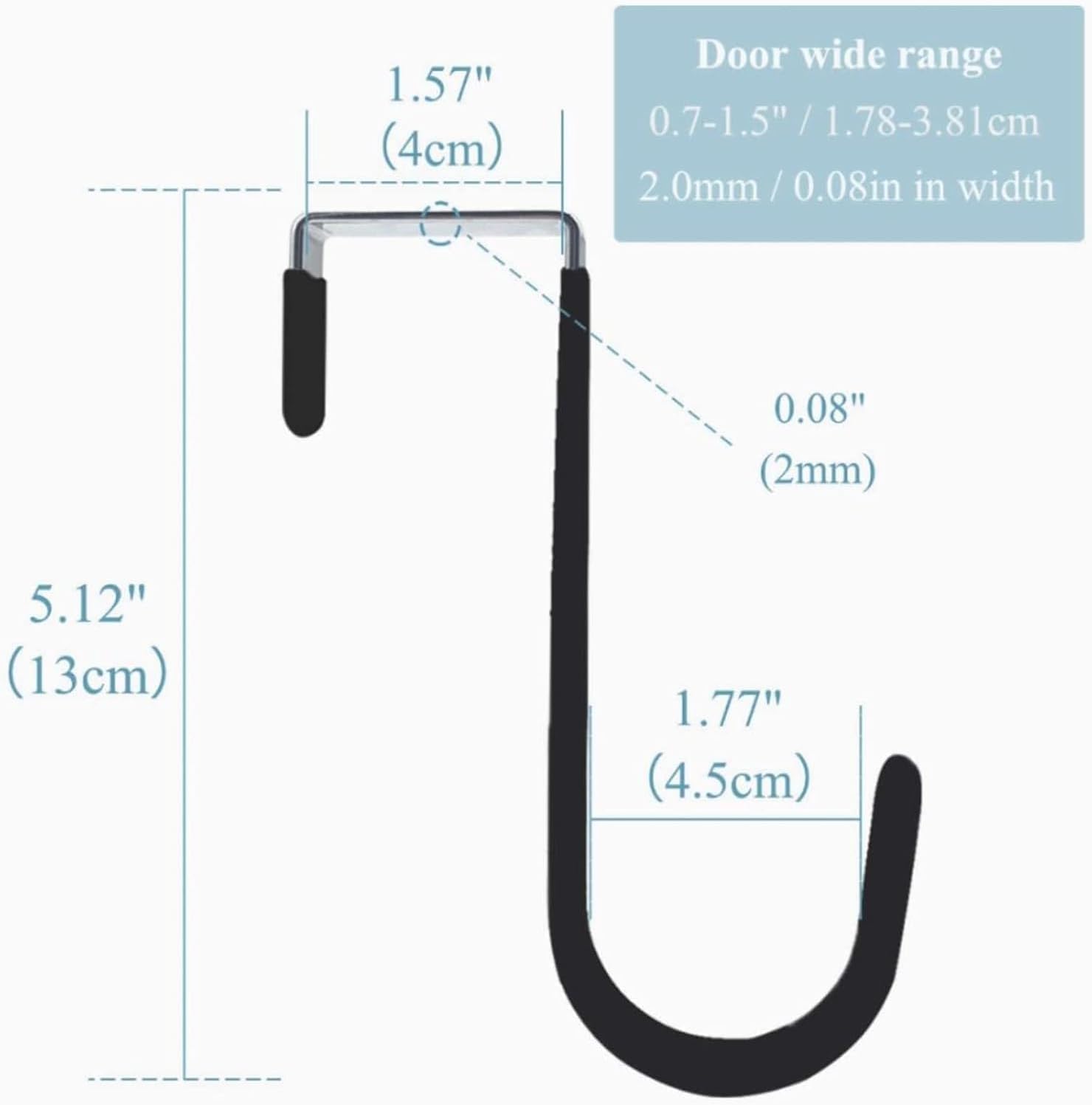 Black Wreath Hanger Door Hook 5 Inch Carbon Steel
