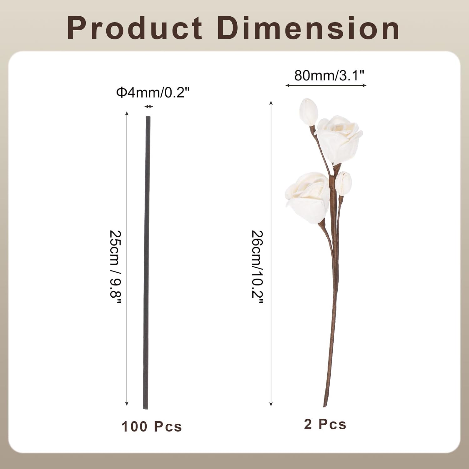 Uxcell 102Pcs Reed Diffuser Sticks Set for Home Hotel Office