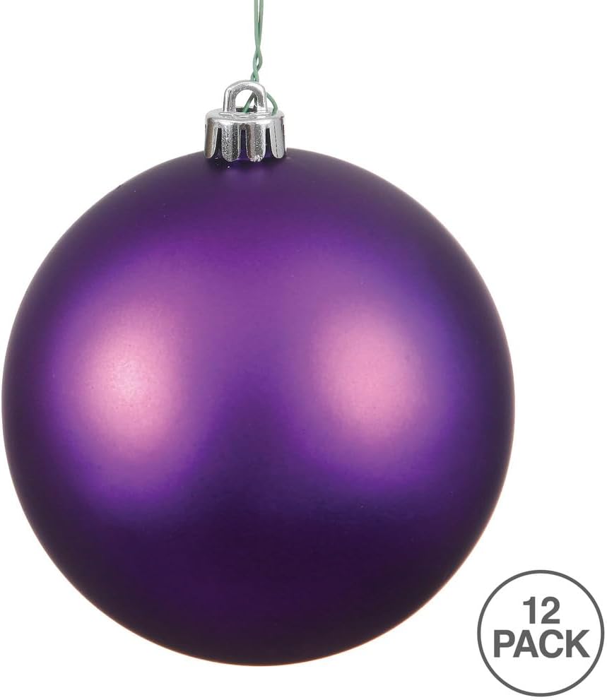 Vickerman 275 Inch Christmas Ornament Ball Plum Matte Finish 12 Pack