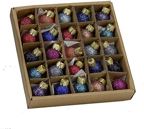 Kurt S Adler 078 Inch Glitter Glass Ornaments 25 Piece Set