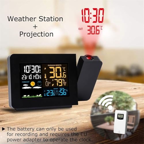 Weather Station Alarm Clock with Time Projection and Dual Alarm